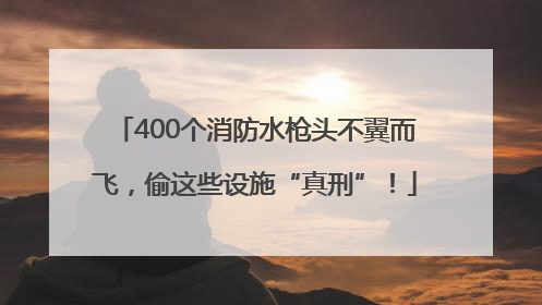 400个消防水枪头不翼而飞，偷这些设施“真刑”！